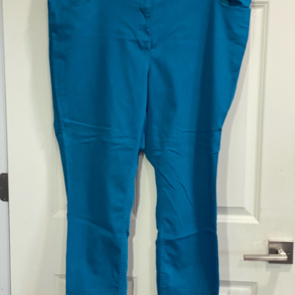 Blue Straight Leg Pants and